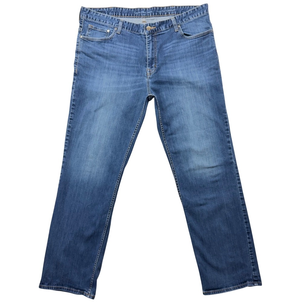 Calvin Klein Jeans Mens Blue Mid Rise Straight Leg Denim Jeans Size 40x31